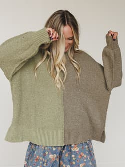 Folk Tale Color Block Sweater