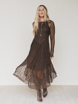 Lace Story Long Sleeve Midi Dress