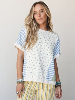 Flowers And Stripes Top