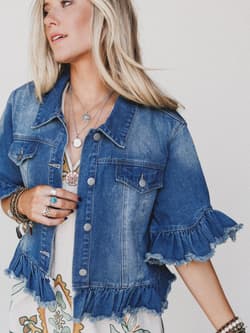 Scottie Ruffle Denim Jacket