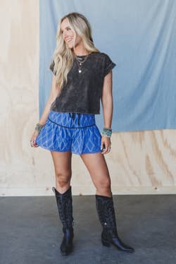 Twilight Waves Print Shorts