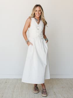 On the Run Denim Maxi Dress