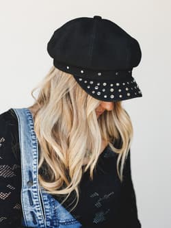 Studded Newsboy Hat