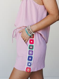 The Nest Carefree Days Crochet Detail Short