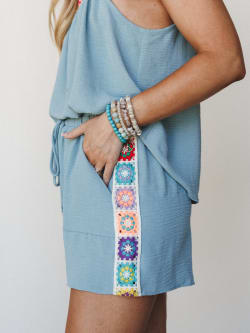 The Nest Carefree Days Crochet Detail Short