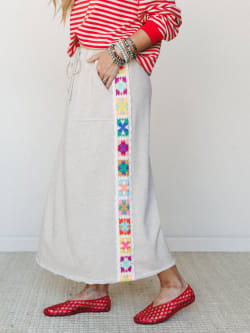 The Nest Love Seeker Crochet Panel Maxi Skirt
