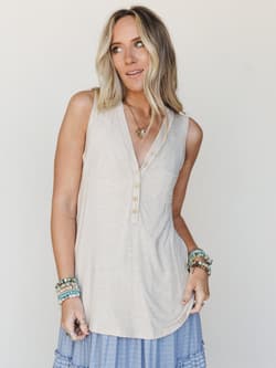 The Nest Shelli Henley Tank Top