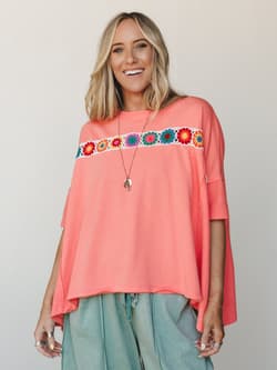 The Nest Cozy Up Crochet Tee