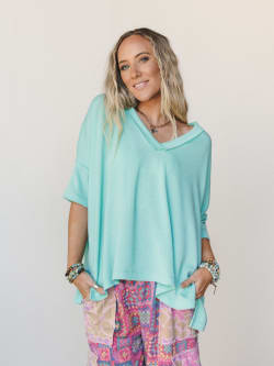 The Nest On The Go V Neck Ribbed Essential Tee