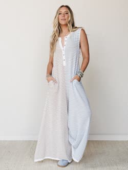 Daphne Striped Wide Leg Jumpsuit