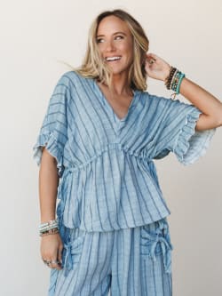 Beachy Breeze Striped Blouse