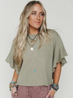 Ruffle Sleeve Tee