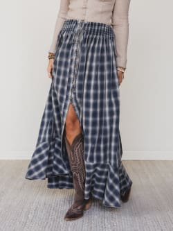 Bonfire Bloom Plaid Skirt