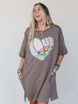 Soft Heart Tee Dress