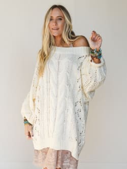 Golden Hour Bubble Sleeve Sweater Dress