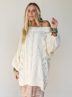 Golden Hour Bubble Sleeve Sweater Dress