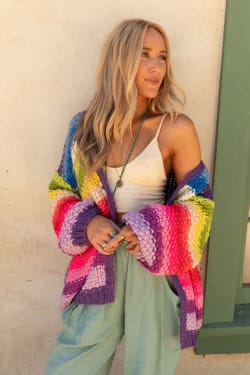 Wrapped up in Color Knit Cardigan