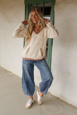 Lennon Crochet Hooded Top