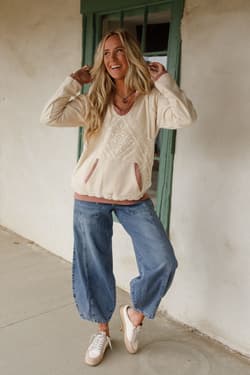 Lennon Crochet Hooded Top