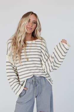 All My Stripes Oversized Sweater