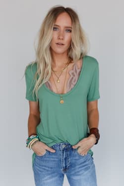 Scoop Neck Bralette Tee