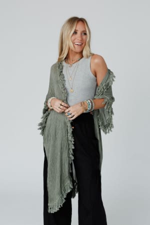 on-the-edge-fringe-kimono-olive/Olive