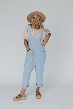 mitzy-v-neck-jumpsuit-blue/Blue