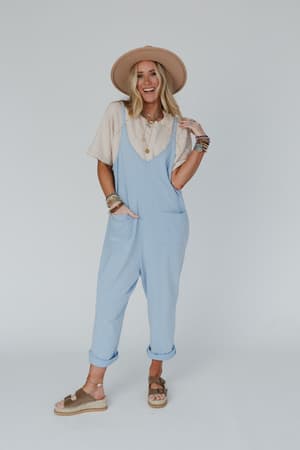 mitzy-v-neck-jumpsuit-blue/Blue