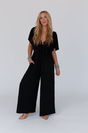 on-repeat-open-back-ruffle-jumpsuit-black/Black