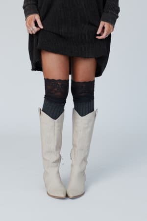 becca-knee-high-socks-charcoal/Charcoal