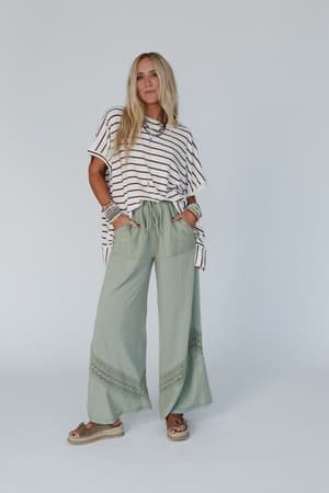 lyrical-wide-leg-pants-green/Green