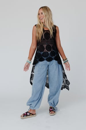 Serene Dream Crochet Lace Top: undefined