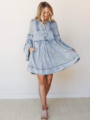 Western Ways Denim Dress: undefined