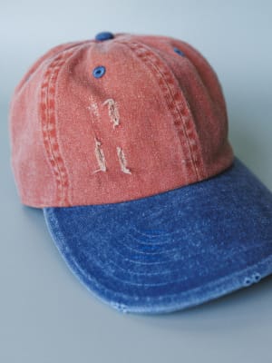Distressed Baseball Cap Dad Hat
- Two Tone Orange Blue OS / Two Tone Orange Blue