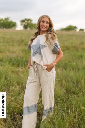 Skybound Soul Denim Patched Pants: undefined