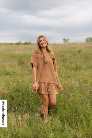 soft-horizon-ruffled-hem-tunic-clay/Brown