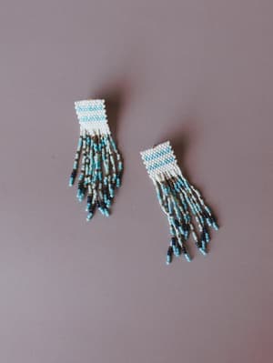 Canyon Wind Beaded Drop Earrings - Turquoise