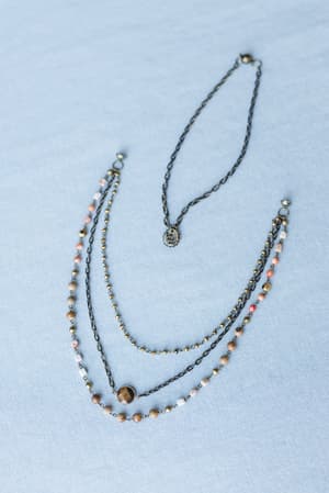 new-turquoise-cascade-necklace-coral-multi/Orange