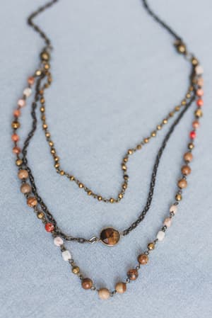 new-turquoise-cascade-necklace-coral-multi/Orange