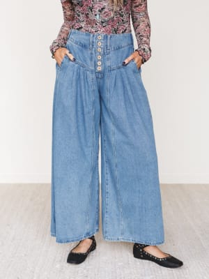 Sunset West Wide Leg Jeans: undefined