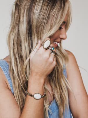 Roma Sun Stone Ring - White OS / White