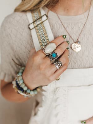 Ibiza Moon Stone RIng - White OS / White