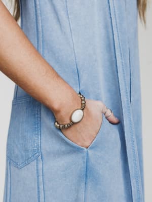 Roma Sun Beaded Bracelet - White OS / White
