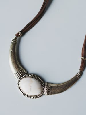 Roma Sun Statement Necklace - White OS / White