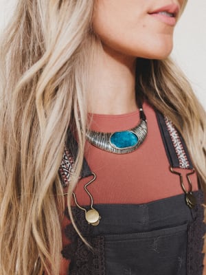 Ibiza Moon Statement Necklace - Turquoise OS / Turquoise