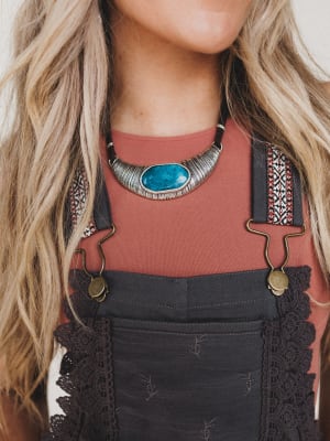 Ibiza Moon Statement Necklace - Turquoise OS / Turquoise