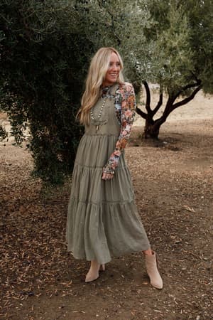 green-paths-overall-dress-olive/Olive