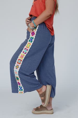 love-seeker-crochet-panel-pants-heather-navy/Heather Navy