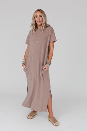 easy-days-maxi-slit-tee-dress-acorn/Acorn