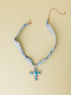 Cross Bandana Necklace: undefined